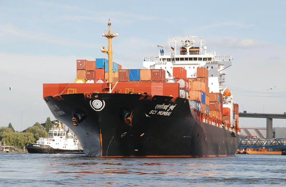 4723 Frachter mit Containern beladen SCI MUMBAI im Hafen Hamburg | Bilder von Schiffen im Hafen Hamburg und auf der Elbe